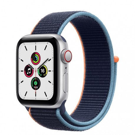 Apple Watch SE GPS Cellular Aluminium Argent 40mm Boucle Sport Marine MYEG2 (late 2020)