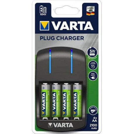 Varta Plug Charger Chargeur de batteries 2100mAh 4x type AA ou AAA NiMH